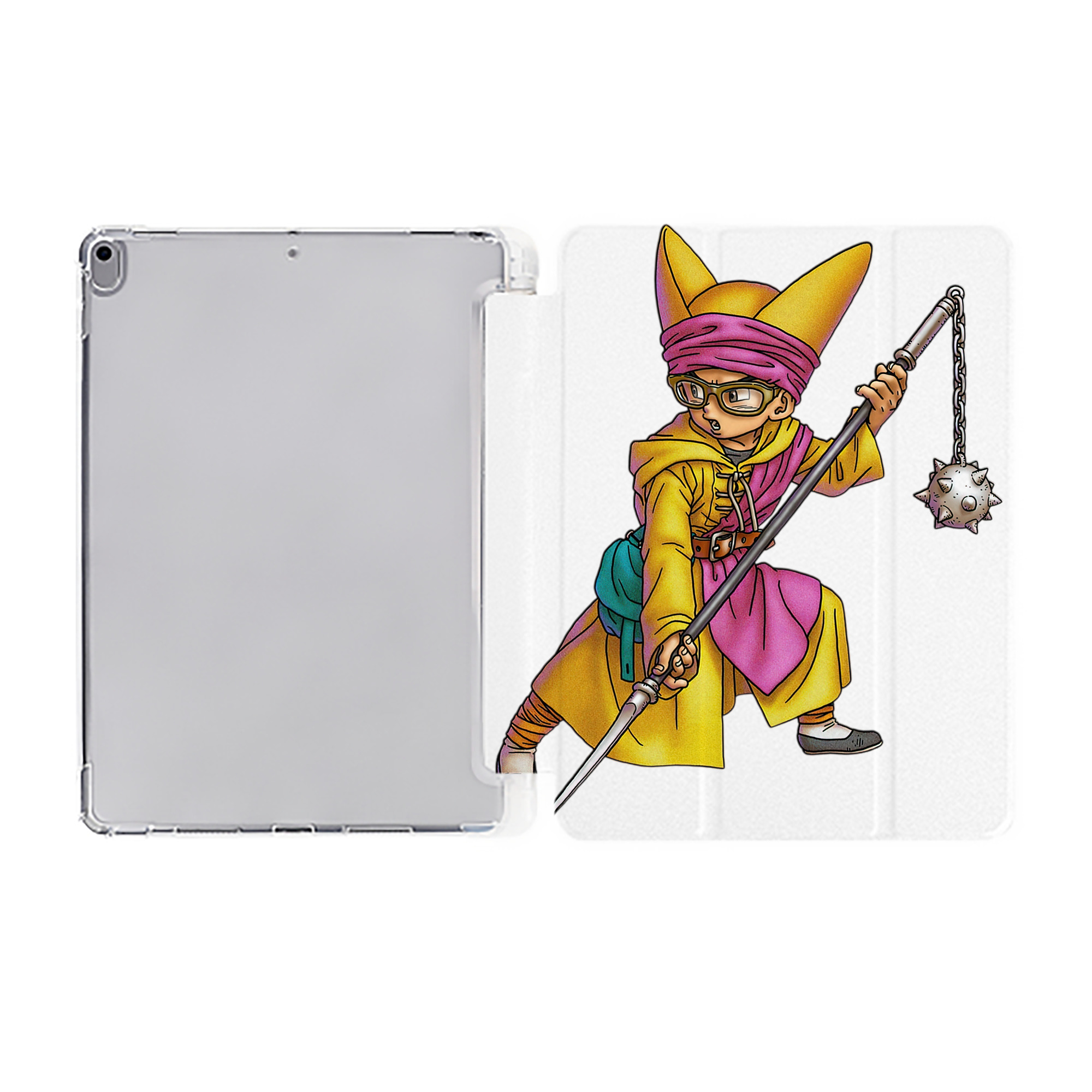 （画像用） ドラゴンクエスト Doragon Kuesuto Dragon Quest IPad ケース ペン収納付き 三つ折りスタンド PUレザー×シリコン 対応機種9.5/10.5/10.9インチ
